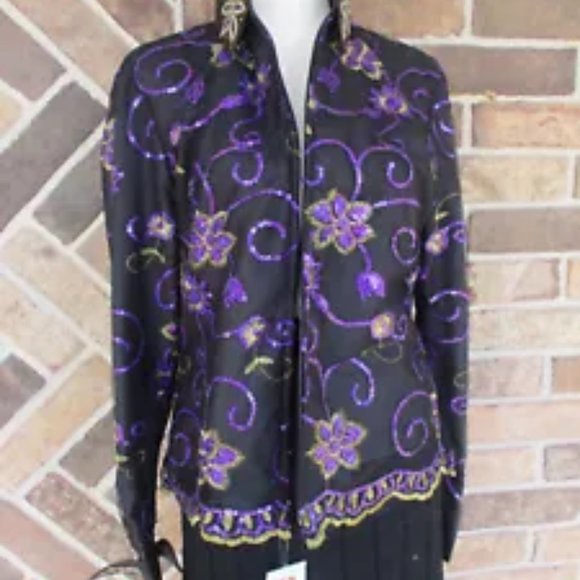 NWT Royal Highness Collection XL Western Show Amethyst Sequin Show Shirt - Picture 1 of 5